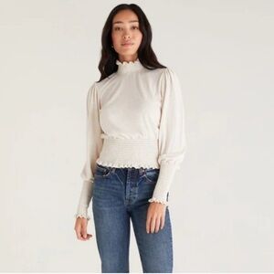 NWT Z Supply Elegant Cream High-Neck Top